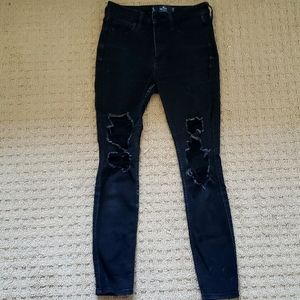 black Hollister skinny jeans